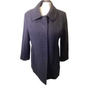 Lavendar Hill Navy Blue Wool Coat, XL